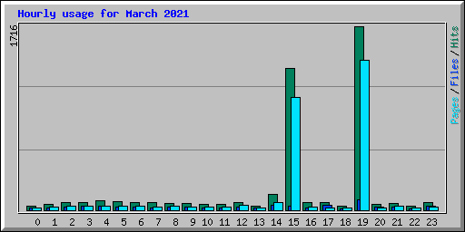 Hourly usage for March 2021
