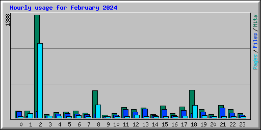 Hourly usage for February 2024
